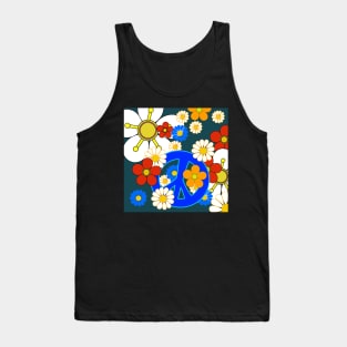 flowers and peace pattern Tank Top